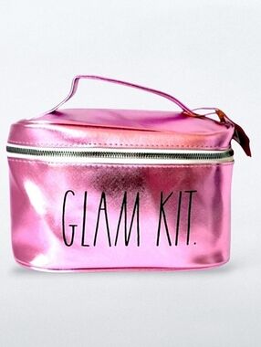 Rae Dunn Glam Cosmetic Bag Glossy Pink Size 9.85 x 6 x 6.3 in